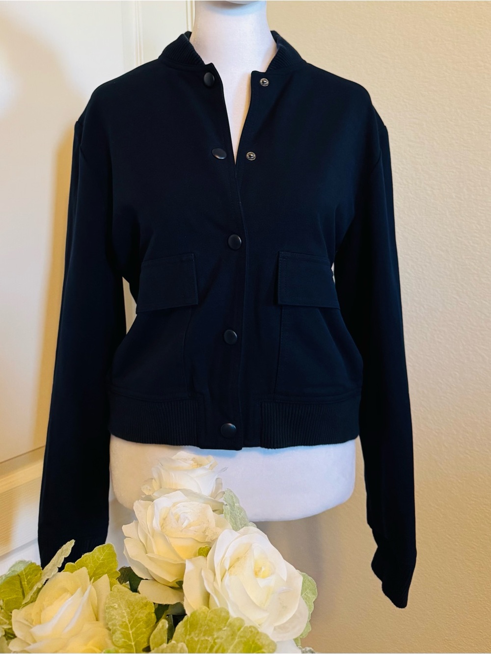 Classic Black Jason Wu Women's Bomber Jacket Size: S